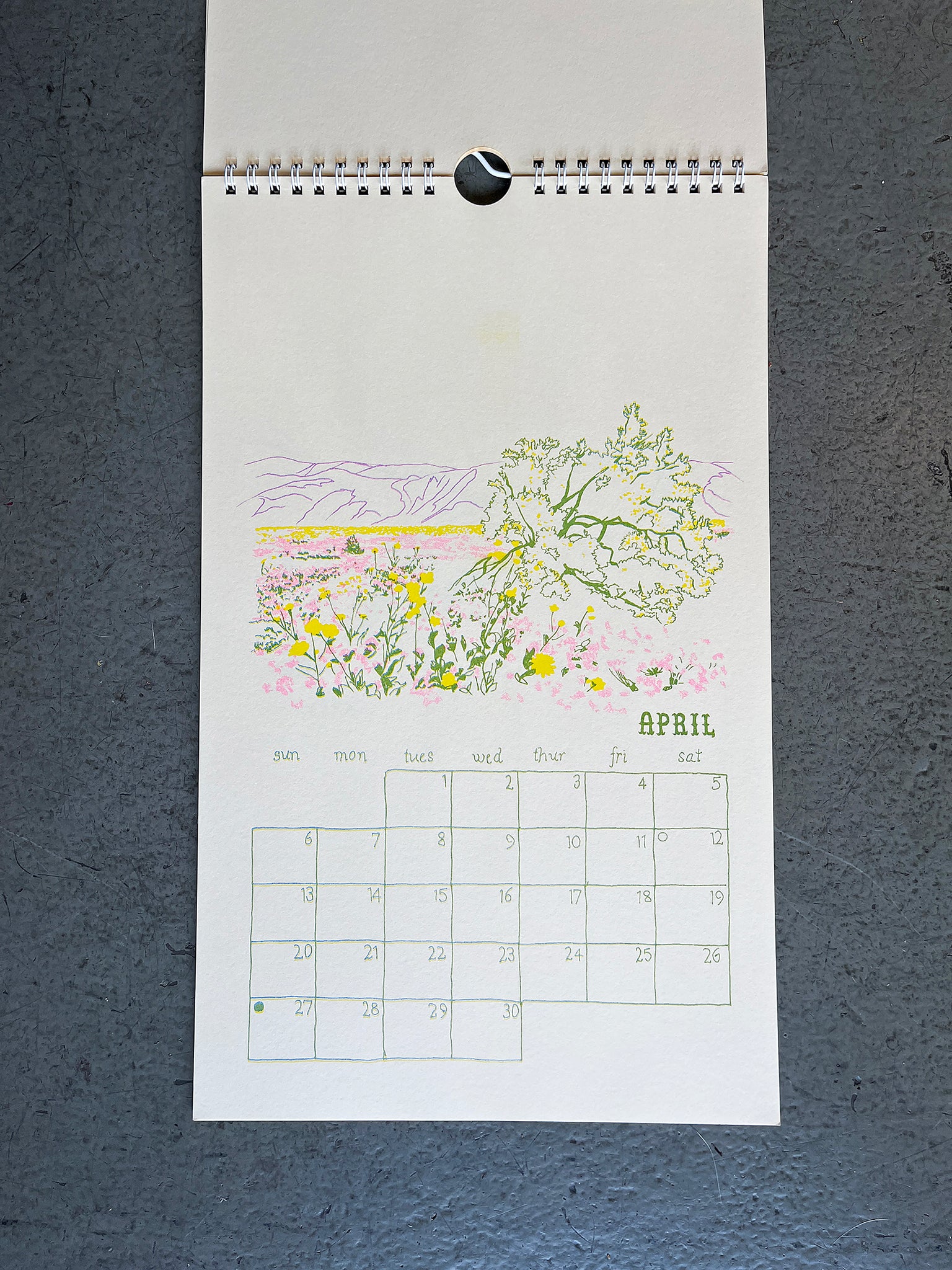 Charlotte Beavers's 2025 Risograph Calender