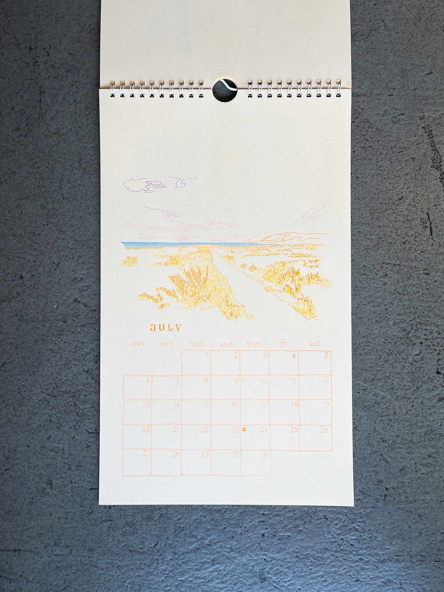 Charlotte Beavers's 2025 Risograph Calender