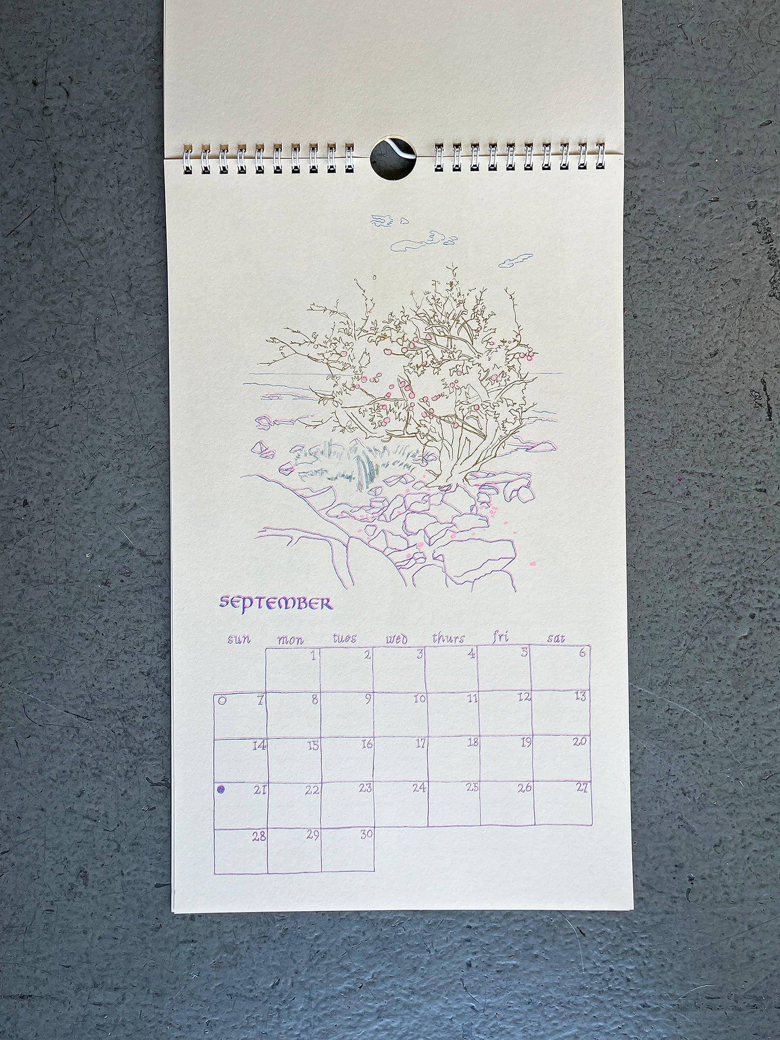 Charlotte Beavers's 2025 Risograph Calender